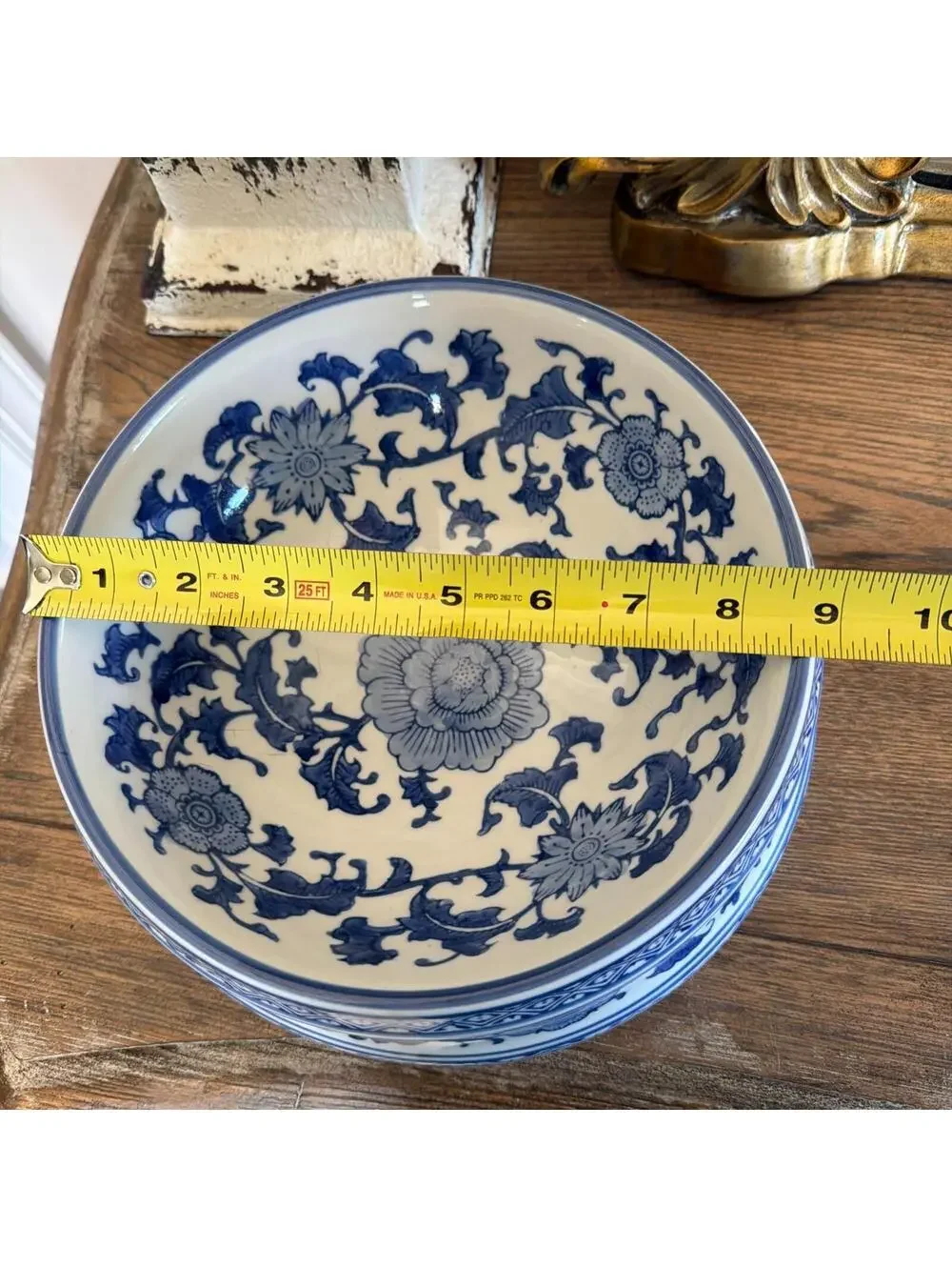 25oz Chinoiserie Pet Bowls - Durable Ceramic with Vintage Blue & White Elegance